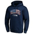 thumbnail image 2 of Men's Navy Seattle Seahawks Banner Wave Fitted Pullover Hoodie, 2 of 3
