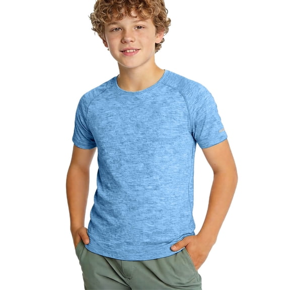 FAHXNVB Boys Athletic T Shirts Short Sleeve Breathable Quick Dry Sports Tees Tops Summer Running Workout Outdoor Shirts 3-14 Years