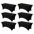 thumbnail image 1 of VEVOR 6 Pack Table Cloth for 6FT Rectangular Fitted Events, Wrinkle-Resistant Stretch Black Table Covers, Washable Spandex Tablecloth Protector, for Party, Wedding, Cocktail, Banquet, Festival, 1 of 9
