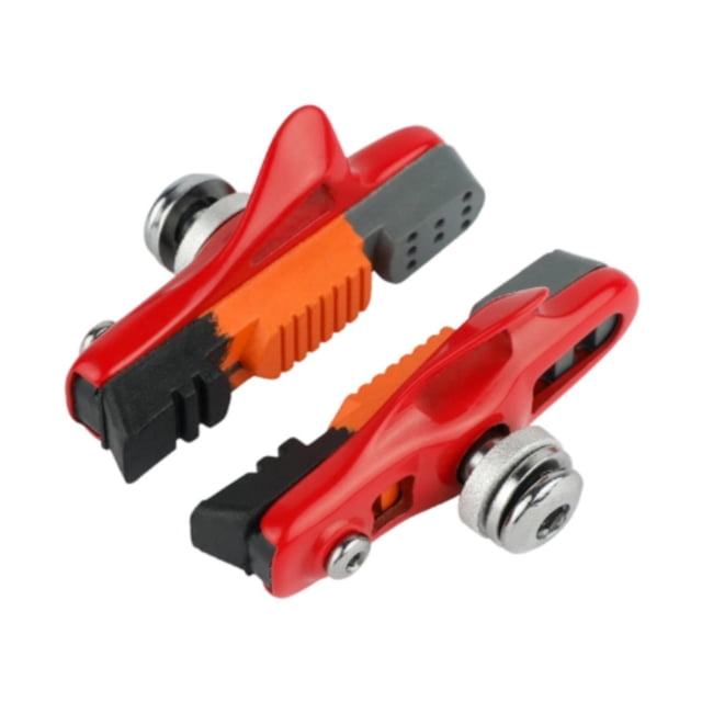 2 pastillas de freno para bicicleta, repuestos para bicicletas, sin ruido, kit de zapatas de freno, accesorios para bicicletas de montaña y crucero. Rojo