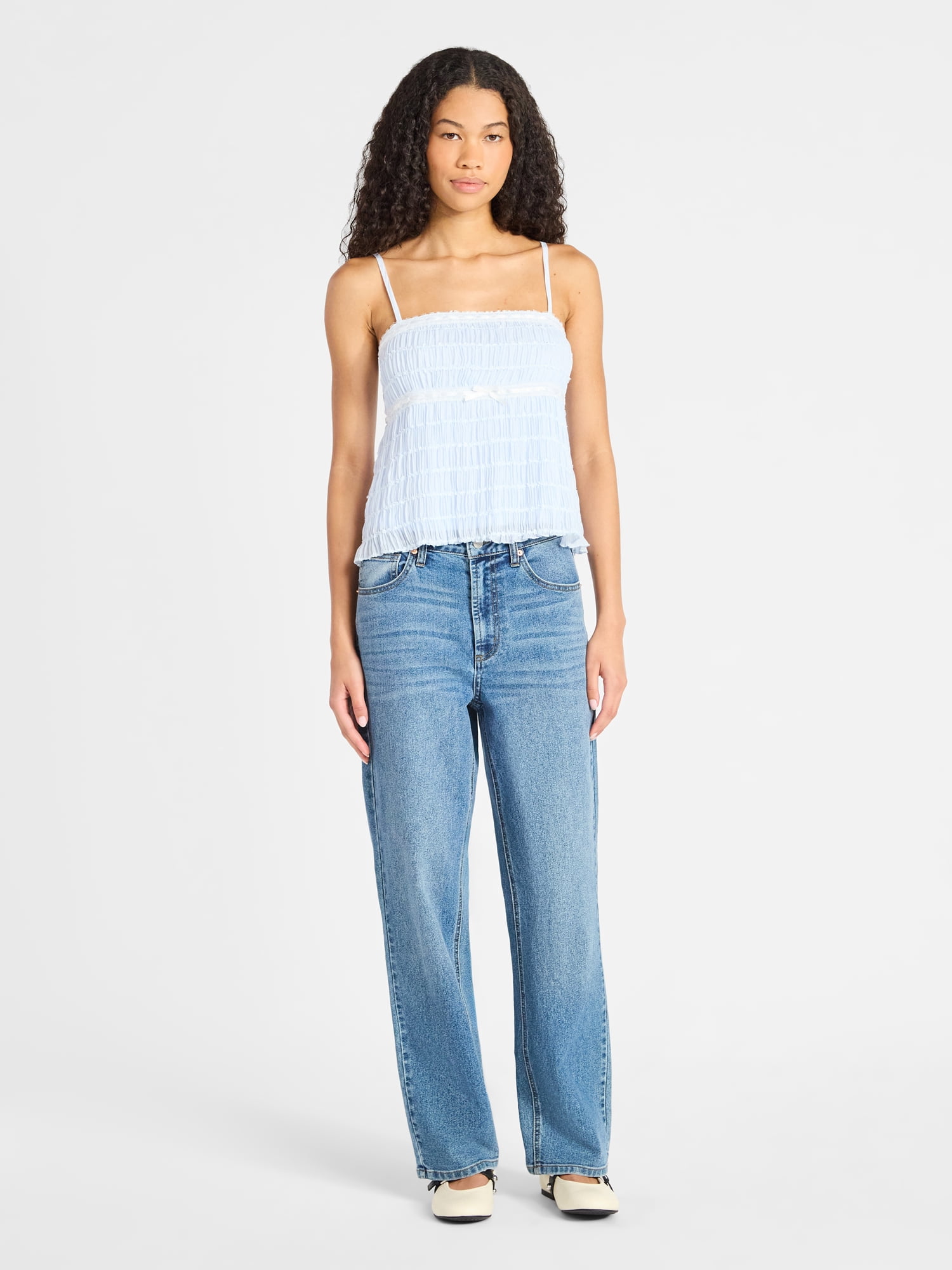No Boundaries Ruched Chiffon Babydoll Cami, Women's
