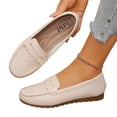 thumbnail image 2 of Domuza Women's Moccasin Loafer – Classic Slip-On with Cushioned Insole, Handstitched Details, and Durable Rubber Outsole for All-Day Comfort Beige 8.5（EU-41）, 2 of 6