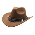 thumbnail image 1 of Minnieouse Sombrero de vaquero occidental clásico con cinturón de borlas para un aspecto vintage y elegante Sombrero de para niñas y niños Sombreros Caqui, 1 of 6