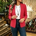 thumbnail image 6 of Oversized Hoodie Jacket Ndbuld Women's casual winter solid-color fitted lapel blazer cardigan top Red XL, 6 of 6