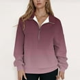 thumbnail image 3 of gbyLJF Women's Half Zip Hoodie Gradient Lapel Long Sleeve Pullover Sweatshirt Casual Quarter Zipper Hoodies, 3 of 5