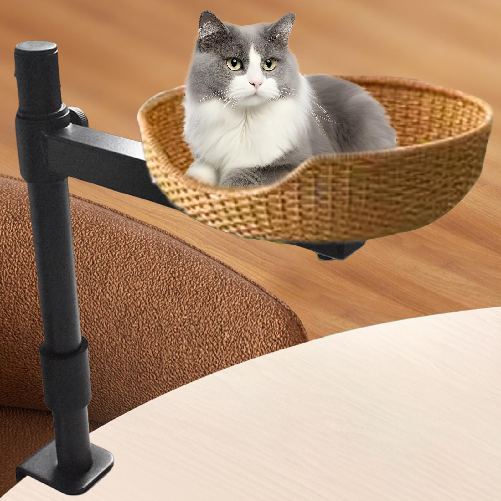 Zxpjkyu Desk Cat Bed Rack Adjustable Height Premium Sturdy Steel Professional Attachment