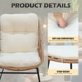 thumbnail image 3 of Tappio 2 Person Wicker Papasan Egg Chair, Outdoor Patio Basket Lounge Chair Indoor Oversized Egg Lounger with Thick Cushion for Living Room Bedroom Balcony Porch, Beige, 3 of 9