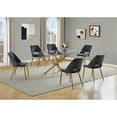 thumbnail image 2 of Rectangle 60" x 38" 7pc Clear Glass Dining Set with Dark Gray Chairs, 2 of 7