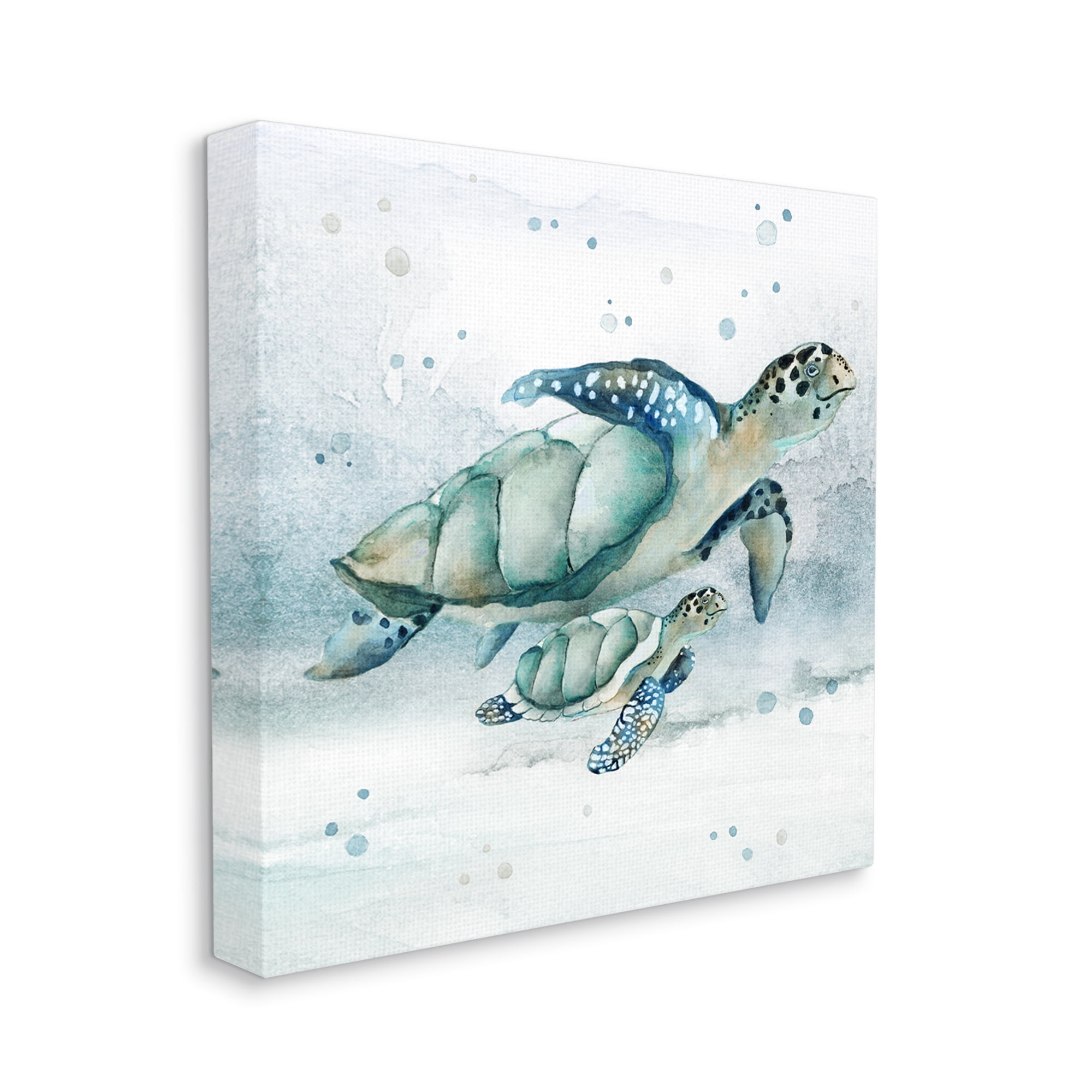 Stupell Industries Sea Turtle & Baby Animals & Insects Painting Gallery Wrapped Canvas Art Print Wall Art, 30 x 30