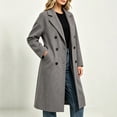 thumbnail image 6 of Enjoytime Trench Coat Women Lapel Double Breasted Long Overcoat with Belt Long Sleeve Trendy Casual Fashion Fall Winter Outerwear, 6 of 7