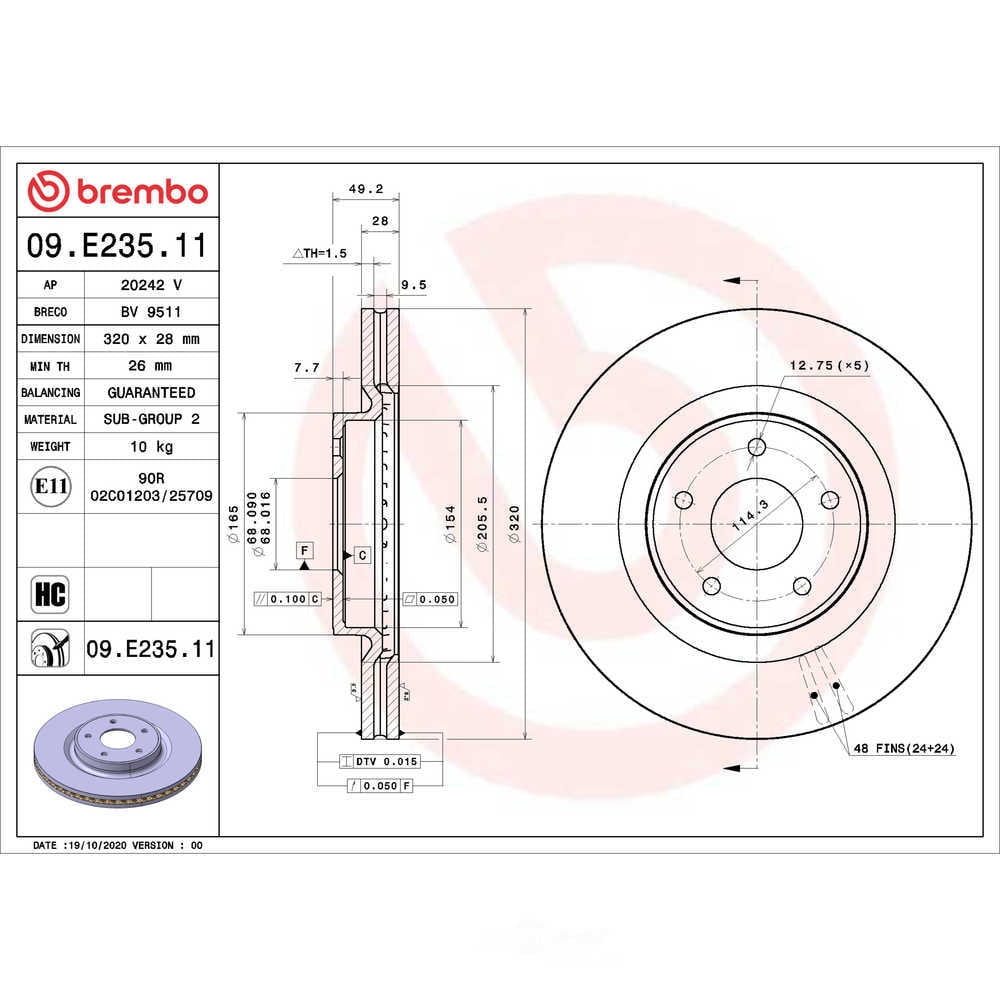 Brembo 09.E235.11 PRIME Disc Brake Rotor