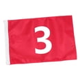 thumbnail image 4 of Bandera de golf estándar, accesorio de golf, bandera grande numerada para putting green, roja, para club de campo, césped, campo de práctica, patio 3, 4 of 7