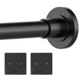 thumbnail image 1 of Barra de cortina de ducha Thestoa ajustable de 76 a 203 cm con soporte, color negro, 1 of 6