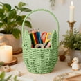 thumbnail image 3 of Easter Bunny Woven Basket, Basket with Handle for Party Favors, Handmade Straw Wicker Easter Candy Eggs Baskets for Kids Cute Rabbit Picnic Hamper for Egg Party Gifts Toy Storage, 3 of 4