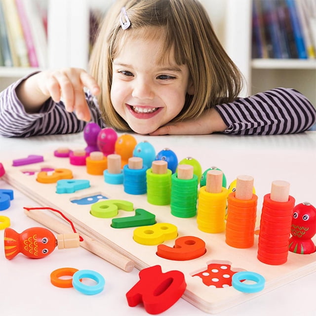 Juguetes educativos para en edad Juguetes de bloques de construcción de pesca magnéticos Montessori de Salvador niños pescando juguetes