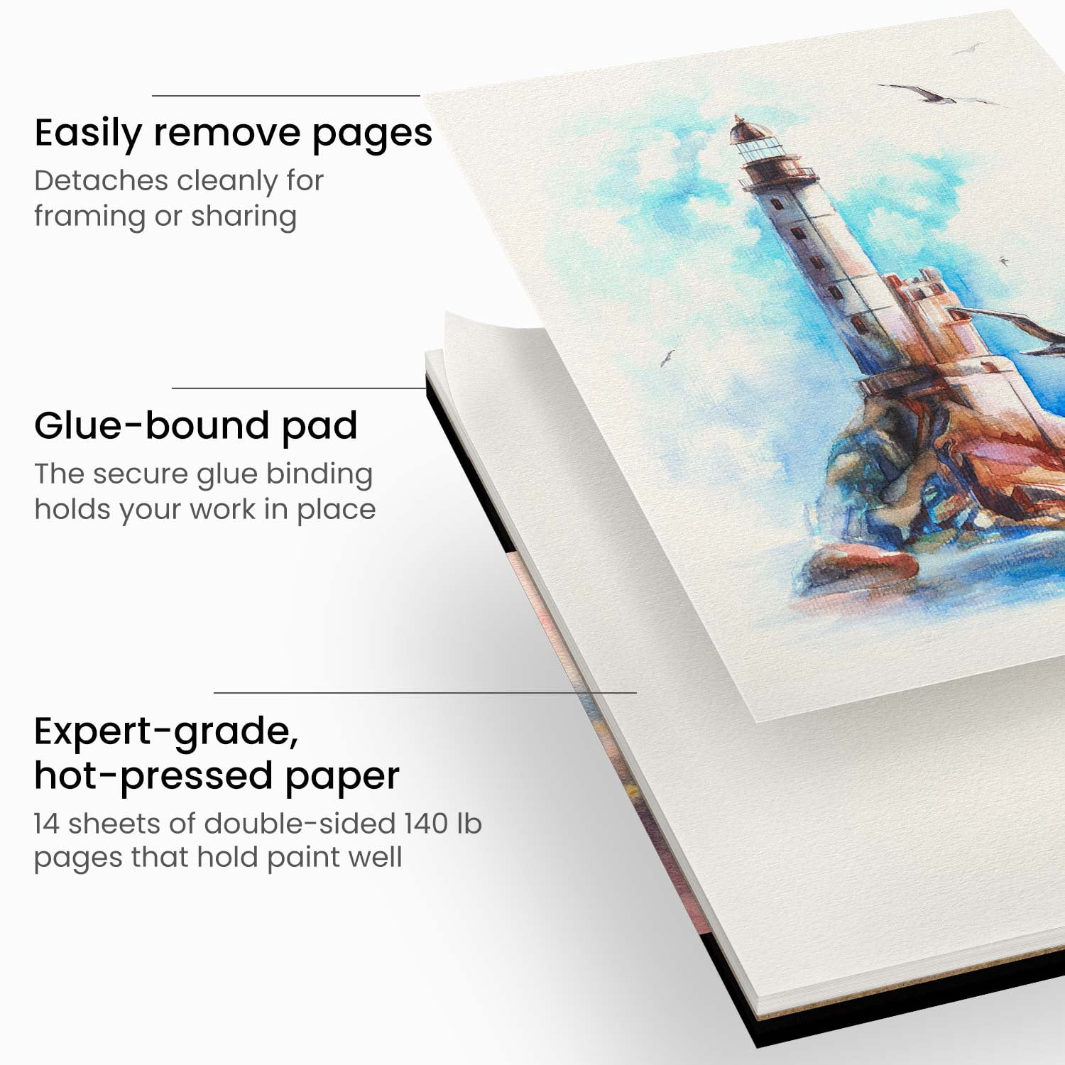 Arteza Watercolor Pad 9"X12"-14 Sheets