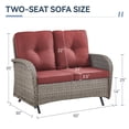 thumbnail image 7 of Gymojoy Outdoor 2-Person Wicker Rocking Bench,Patio Glider Porch Loveseat 2 Seater Couch Sofa with Cushions for Backyard,Porch,Balcony, 7 of 7