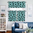 thumbnail image 2 of Halloween Kitchen Curtains Sets for Windows 36 Inch Length, Blue Black Animal Crow Fall Holiday Rod Pocket Window Treatments Tier Curtains and Valances Set for Bedroom/Bathroom, 2 of 8