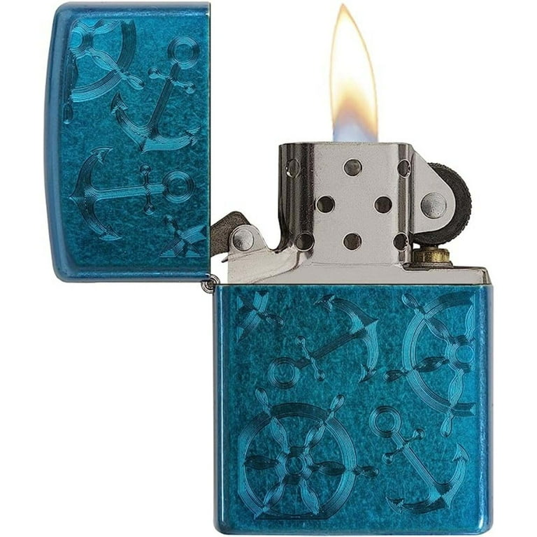 Accendino Benzina Tipo Zippo Blu - Idea Regalo Fumatore