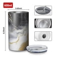 thumbnail image 4 of 20oz Coffee Tumblers Black Marble Gold Line Pattern Stainless Steel Vacuum Insulated Travel Tumbler Coffee Cups Mug with Lid and Straw with Cleaning Brush for Cold & Hot Drinks, 4 of 5