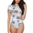 thumbnail image 2 of Picia Trains And Cactuse Womens One Piece Swimsuits Modest Tummy Control Bathing Suits Lace Up Slimming Swim Suit-XX-Large, 2 of 9