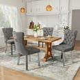 thumbnail image 3 of DONICK Velvet Upholstered Dining Chairs , Kitchen & Dining Room Chairs, Nailheads Tufted, Soft, Solid Wood Frame (Grey Silver, Set of 2), 3 of 12