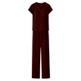 thumbnail image 4 of Womens Jumpsuit Sleeveless Casual Summer Side Split Overalls Jumpers Spaghetti Strap Lightweight Baggy Long Pants Rompers with Pockets, 4 of 6