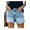Light Blue, variant on ONLYSHE Short Pants for Women Blue Stretchy Distressed Denim Shorts XL