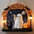 thumbnail image 6 of Diceymbol Spooky Cute Halloween Hanging Ornaments Friendly Ghost Scene Decor with Lantern and Cat Designs for Halloween Tree Home Decor and Seasonal Display, 6 of 8