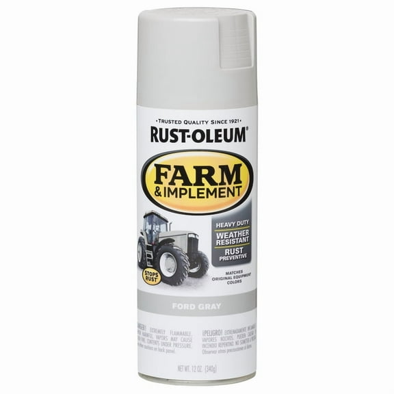 6 Pc, Rust-Oleum Indoor And Outdoor Gloss Ford Gray Oil-Based Farm & Implement 12 Oz