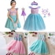 thumbnail image 2 of Vestido de princesa sirena con manga voladora para niña, traje informal de malla, ropa de uso diario, 2024, 2 of 5
