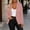 Pink plus size blazer for women a1, variant on Bzdzmqm Women Plus Size Blazer Long Sleeve Lapel Button Down Open Front Solid Casual Work Office Jacket Business Fall Winter Spring Trendy Outfits, Pink M