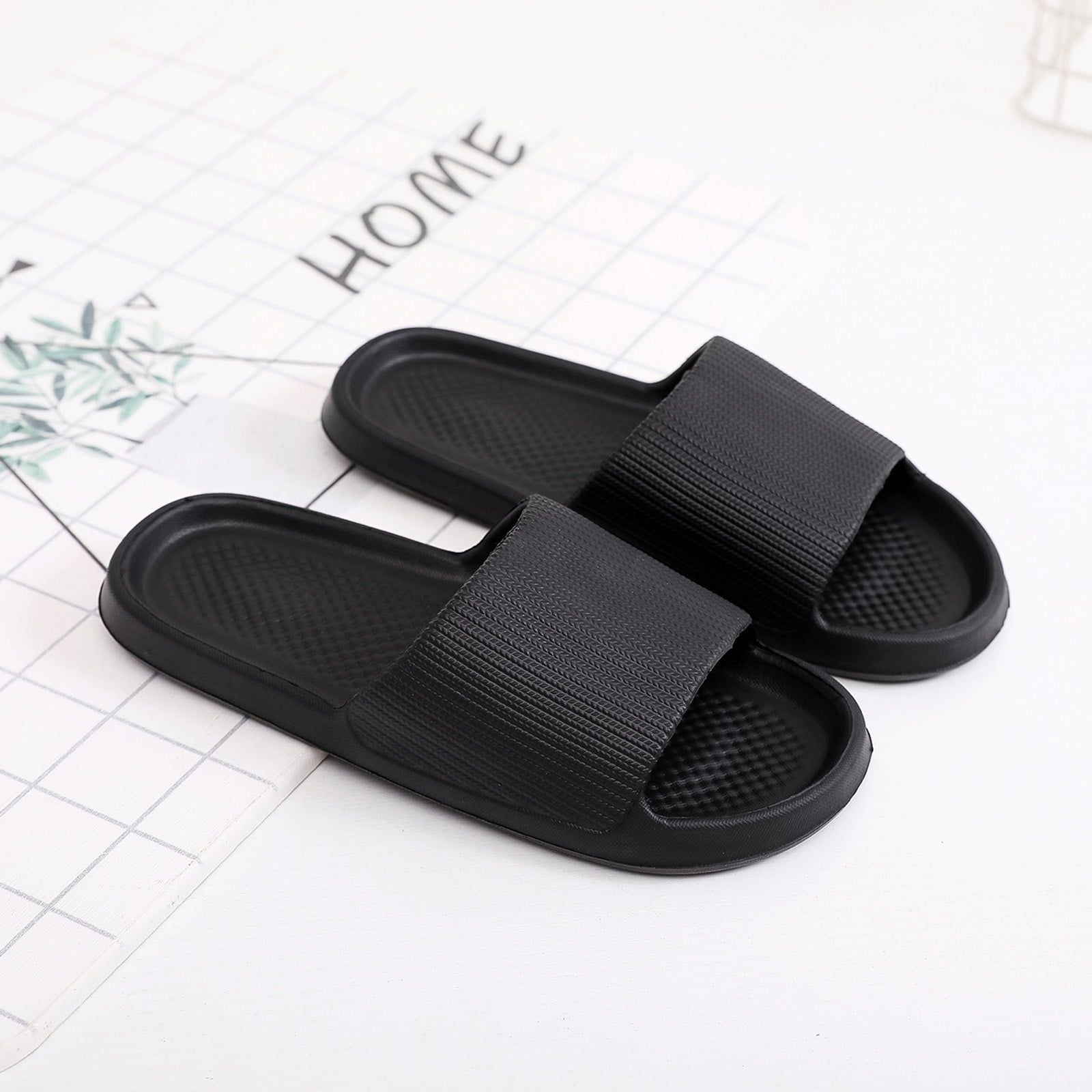 CBGELRT Fashion Men's Beach Sandals Slippers Mens House Shoes Fashion Couples Men Shower Room Home Non Slip Breathable Soft Sole Shoes Slipper Comfortable Flat Shoes Size 43