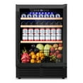 thumbnail image 2 of 24" Beverage Refrigerator 180 Cans Beverage Cooler Reversible Door Recessed Black Beer Fridge With 1 Basket, 2 of 8