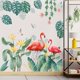 thumbnail image 4 of 1pc Flamingo Hanging Tree Leaves Wall Stickers, Green Nature Jungle Wall Decor, Vinyl Self-Adhesive Wallpaper, Removable Mural, For Living Room Bedroom, 4 of 4