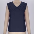 thumbnail image 7 of Collared Linen Shirts Womens Sleeveless Summer Tank Tops Casual Loose Cute Shirts Pullover Navy, 2XL, 7 of 7