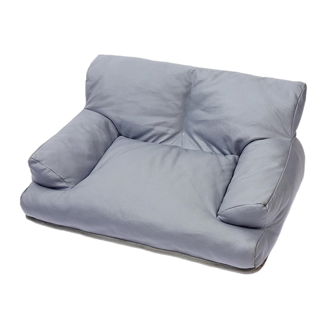 Sofá para perros y gatos, transpirable, PU, impermeable, sofá para perros pequeños, perrera, sofá para mascotas, tumbona para gatos domésticos y gatit Gris