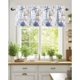 thumbnail image 2 of Blue Coastal Nautical Kitchen Valances for Windows Shell Starfish Conch Coral Valance Curtains&nbsp; for Kitchen /Living Room/Bedroom/ Bathroom Decor, 54"x18 " ,Rod Pocket 1 Panel, White, 2 of 7