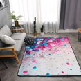 thumbnail image 2 of DouZhe Tapis de Zone Motif Coloré Fierté Transgenre Antidérapant Lavable en Machine, Tapis de Sol Style Rose et Bleu, 63x48 Pouces, 2 of 6