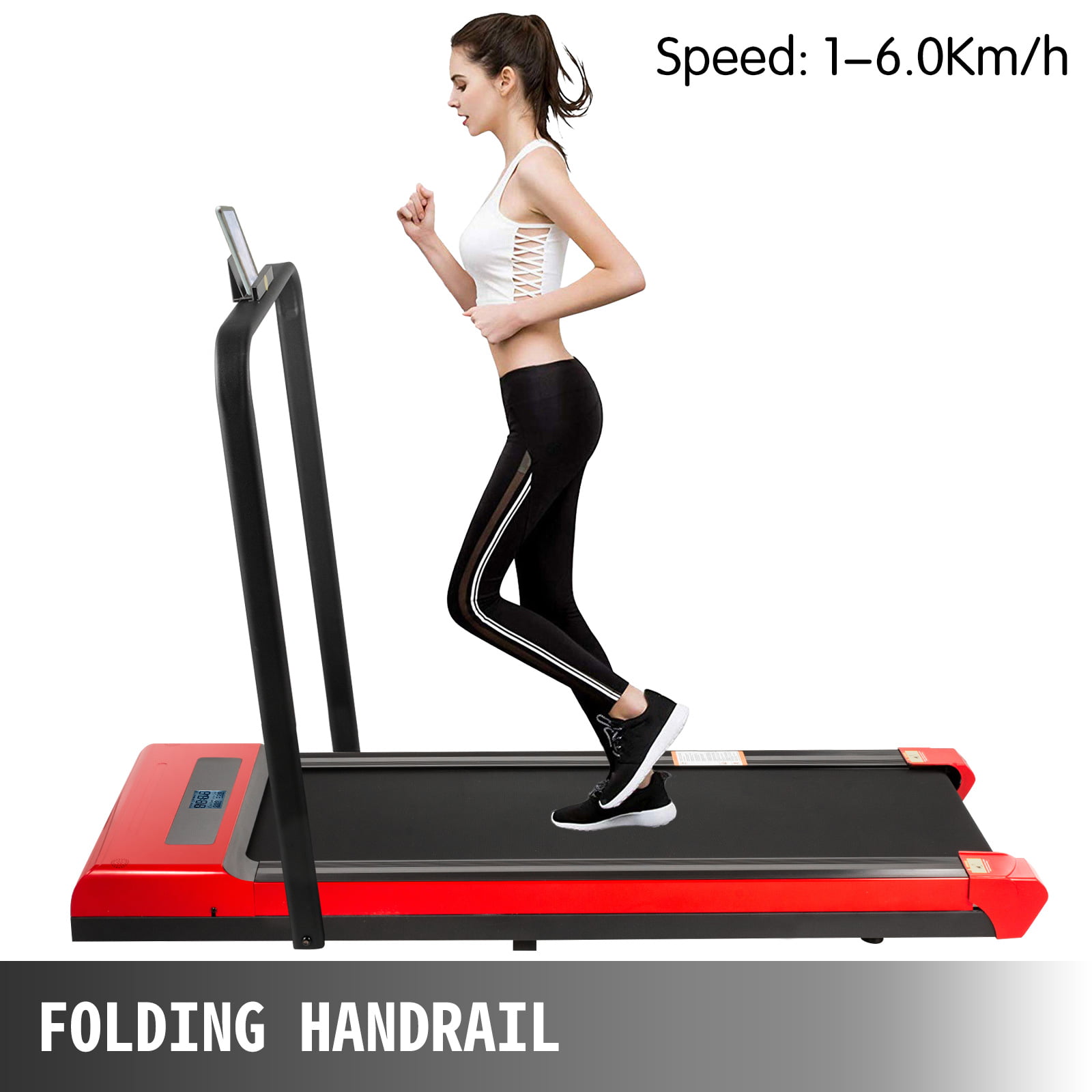 Silver for Home Indoor Exercise VEVOR Under Desk Treadmills Led Digital Display Treadmill Machine with Remote Control,1-6.0km/h Speed Portable Walking Machine with Handrail for Walk 