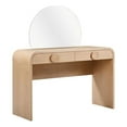 thumbnail image 1 of Scranton & Co 2-Drawer Ash Veneer Vanity Desk with Mirror Natural Finish, 1 of 11
