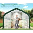 thumbnail image 5 of Jocisland 36x10x7.5 ft Large Walk-in Tunnel Greenhouse for Outdoors with Watering System 2 Zipper Doors, Heavy Duty Greenhouse Upgraded Galvanized Steel Frame 12 Windows, Green/White, 5 of 9