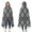 Boho Black and-1, variant on Wearable Blanket,Boho Black and White Diamond Central Ethnic Pattern Hooded Wearable Flannel Blanket for Adults & Teens,Winter Poncho Shawl Wrap Cape Cozy Anti-Pill,50"x60"