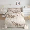 thumbnail image 1 of Erosebridal Gothic Moth Bedding Twin Comforter Set, Skull Down Comforter, Mandala Style Decor, Breathable 2-Piece, 1 of 8
