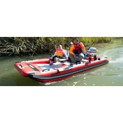 Sea Eagle FastCat12 Catamaran 2-4 Person Inflatable Boat-Rigid, High-Pressure, All-Drop Stitch, Easy Setup, Self-Bailing- Deluxe Package