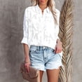 thumbnail image 3 of Chemise Longue à Col pour Femmes, Blouse en Polyester Pur, T-Shirt pour Femmes, Blouse Multifonctionnelle Couleur Unie, 3 of 5