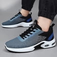 thumbnail image 4 of GrmtClth Breathable Mesh Air Cushion Walking Sneakers for Men Lightweight Lace Up Shock Absorb Platform Casual Athletic Trainers Blue (US/9), 4 of 6