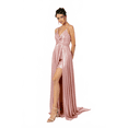 thumbnail image 5 of Women's Elizabeth K Glossy Spaghetti Strap Gown Gl2927 Dusty Rose Pink Size XL, 5 of 5