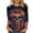 Multicolor(Style 204), variant on NuoCaiYun Women Long Sleeve Graphic Tee, Ladies Day Of The Dead Printed Round Neck 3/4 Sleeve T-Shirt Loose Tops