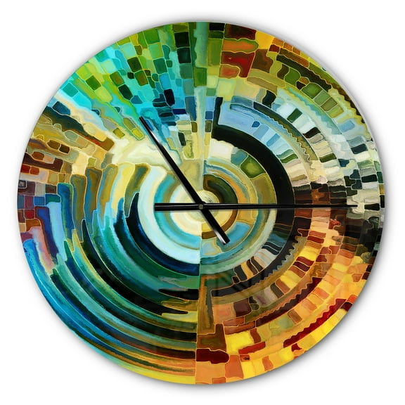 Designart 'Paths of Stained Glass ' Modern wall clock